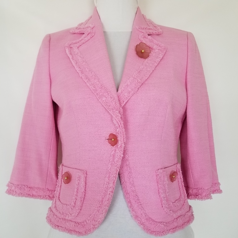 ✅911A NWOT Classiques Entier Pink Fringe Jacket PS